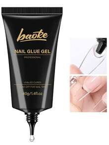 40毫升固体指甲凝胶，需UV灯固化，可卸除，强力指甲凝胶，适用于亚克力假指甲、延长甲、按压式指甲、凝胶指甲贴纸 - 無色 - 查看 1