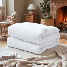 Luxury Thick Winter Comforter - Super Soft Microfiber Filled, Quilted Solid Color Diamond 3D Jacquard Duvet Cover, Suitable For All Seasons, Machine Washable - Perfect For Bedroom, Hotel And Guest Room (Pillow Case Not Included) - White - View 18
