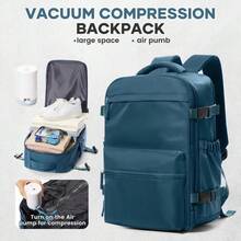 Flight Approved 18x14x8'' Vacuum Backpack - Pump Compression - Waterproof Laptop Unisex - Peacock Blue - View 3