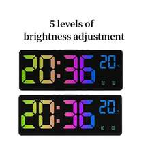 NieNie Voice Control Colorful Digital Alarm Clock Temperature Date Display 5 Level Brightness Dual Alarm Night Mode Snooze Table Clock 12/24H Anti-Disturb Function Electronic LED Clock(Battery Not Included) - Multicolor - View 8