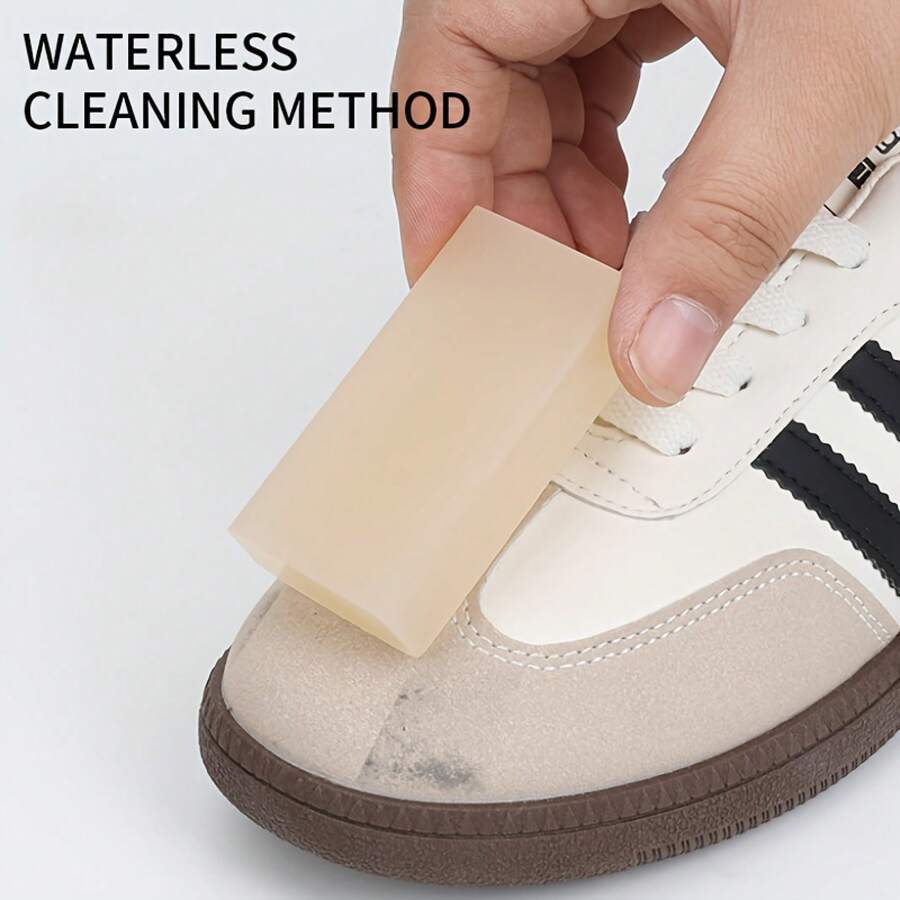 1 Suede Shoe Rubber Eraser - Non-Electric Stain Removal Tool, Suitable For Sneakers, Clothing, Glass, Walls, Floors, Furniture - Multi-Functional Dry Cleaning Cleaner, Gentle Fabric Care, ABS Material, Christmas Theme, Campus Style LV3R - 1 Bar Of Shoe Polish - View 1