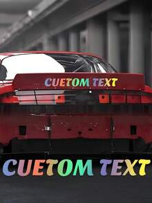 1张可定制文字前挡风玻璃横幅车贴 - 防水、防紫外线、耐用乙烯基材质，自粘式安装，一次性使用，高品质乙烯基，汽车个性化，汽车爱好者，适用于玻璃和车窗表面，汽车配件，汽车DIY改装，汽车零件，车辆定制，动漫主题，遮阳板，防水材料，汽车贴花，汽车配件，车主 - 彩色 - 查看 4