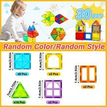 磁，3D钻石磁性积木，适合3-6岁儿童，STEM幼儿园儿童感官教育玩具礼物，男孩女孩皆宜（32/66/96片-迷你尺寸） - 彩色 - 查看 11
