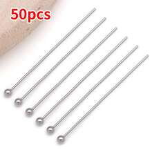 50pcs 16/20/25/30/35mm Elegant Classic DIY Jewelry Findings Kit Copper Plated 18K Gold, Thick Silvery & Platinum Ball Head Pins With Floral Pearl Seats Perfect For Bracelets, Necklaces, Earrings, Wedding & Party - Multicolor - View 27