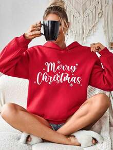 Sudadera  SudaderaschristmasAttitoon Casual Minimalist Navy Blue Hooded Long Sleeve Loose Fit Thick Sweatshirt For Women, Suitable For Autumn/Winter,FallLoose And Comfortablewinter Clothes For Women>Sweatshirtswinter Clothes For Women>Sweatshirts - Đỏ 2 - Xem 5