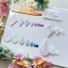 8-Piece Set Of Boxed Soft Clay Molds With Diamond, Square, And Teardrop Basic Patterns For Making Jewelry, Earrings, And Other Shapes - White - View 7