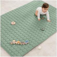 Rectangle Kids Play Mat - Medium 48 x 72 inches Soft Quilted Baby Floor Mat with Non-Slip Bottom - Plush Design for Toddlers Playtime and Relaxation - Comfortable and Durable -(Sage Rectangle - 122 cm x 183 cm) - Multicolor - Ver 2
