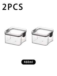 1 件装厨房冰箱透明塑料谷物容器，密封罐储物盒，不适用于洗碗机，不适用于微波炉 - 無色 - 查看 17