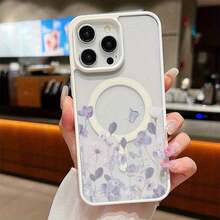 Susurro de Lavanda Matutina, Anillo Magnético Transparente Premium, Carga Inalámbrica, Funda Dura Engrosada a Prueba de Golpes de Protección Completa, Compatible con iPhone 16/15/14/13/12/11/X/Xs/Xr/Mini/Plus/Pro/Max - Elegante Opción de Regalo SHLP0197 - Azul - Ver 4