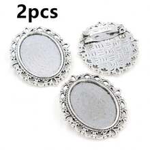 2pcs 18x25mm Inner Size Brooch Pin Cabochons Blank Base Setting Bezel Tray DIY Craft Jewelry Making Accessories Findings - Brooch Base - View 17