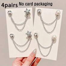 1Pc/2/4Pcs Chain Magnetic Hem Clips, No-Sew Adjustable Pant Leg Cuff Fixer, Star/Bow/Heart/Bear/Pearl Style, No-Sew Hem Shortener, Versatile Pant Leg Chain Decoration Clip, Instantly Shorten Sleeve Length, Suitable For Sleeves, Hem, Pant Legs, Prevent Pant Leg Dragging, Secure And Convenient Pant Leg Fixation, Multiple Colors, Dress Accessory, Shirt Adjuster, Fashion Accessory, Cute Fastener, Clothing Clip, Garment Adjuster - Multicolor - View 16