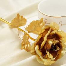 Mother's Day & Valentine's Day Gifts: 24k Gold Foil Rose, Gold Rose, Incense, And Flower Vase - Gold - View 10