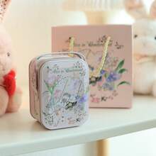 1pc Small Square Tin Can, Candy Box, Cookie Jar, Jewelry Gift Metal Tin, Tea Caddy, Packaging Box, Wedding Favor