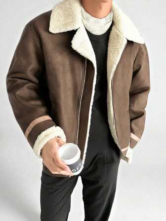 Męska kurtka ze skóry PU w swobodnym stylu, kurtka termiczna do uprawiania sportów na świeżym powietrzu, jesień/zima