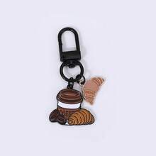 1 chiếc cốc cà phê thực phẩm và đồ uống sáng tạo thời trang chân thực, móc khóa hình kem, móc khóa điện thoại bằng hợp kim đa năng thông thường, móc khóa chữ cốc cà phê dùng hàng ngày - Nhiều màu - Xem 6