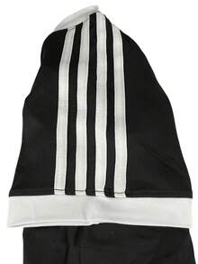 四条纹肩部短袖T恤，性感风格，时尚青春，修身剪裁，简约露脐休闲黑色上衣 - 黑色 - 查看 7