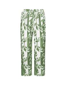 Conjunto informal de 3 piezas para mujer con pantalón de pierna ancha, cárdigan de manga larga y top sin mangas, adecuado para la playa, el trabajo, estilo europeo y americano, vacaciones de invierno y primavera - Verde - Ver 9