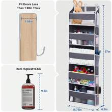 Hanging Behind Door Organizer, Organizer Box, Hanging Closet Storage Organizer, 5 Tier Hanging Behind Door Organizer With 10 Large Capacity Pockets, Anti-Tilt, Suitable For Bedroom, Bathroom, Pantry, New Year Gift, Holiday Gift - Hồng - Xem 2