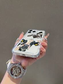 1pc Cow Pattern, Air Cushion Transparent Anti-Drop Phone Protective Case, TPU Material, Suitable As Holiday Gift, Compatible With Apple XS/XS Max/XR/11 12 13 14 15 16 Pro/Pro Max/14 15 16 Plus/17, Unisex, Also For Samsung Phones - Clear - View 6