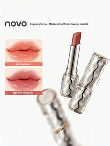 NOVO Rouge à lèvres longue tenue et hydratant avec un éclat naturel, convient pour le port quotidien, les remises de diplômes, les fêtes, les cadeaux, l'automne/l'hiver, le style Y2K, marque pour femmes - 200# Thé au lait à la cannelle - Voir 2