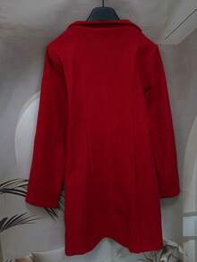Women's Mid-Length Fashionable & Elegant Coat, Fall & Winter - Red - View 2
