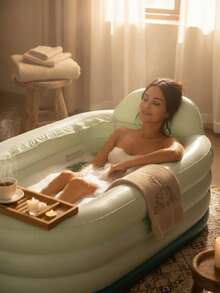 Adult Inflatable Bathtub; Thickened Bathtub; Portable Storage Bathtub; Ice Bath; Bathtub; Steam Bathtub. Bathroom Decor, Autumn Decor, Bathroom Accessories, Back To School Season - Multicolor - View 4