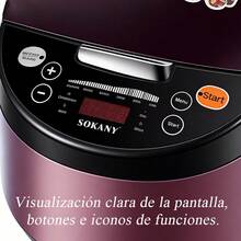 Olla arrocera eléctrica de 6 litros, olla arrocera multifunción, potencia de 900 W, modos multifunción compatibles con arroz blanco/cocción lenta/mantener caliente, panel fácil de limpiar con funcionamiento sencillo, equipada con válvula de vapor, adecuada para cocinas domésticas, cocina diaria y reuniones con varios comensales. - Tipo de Enchufe A USA (110-127V) - Ver 6