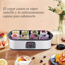 Yogurtera inteligente con termostato y capacidad para 8 tazas, diseño compacto, específicamente diseñada para la fermentación probiótica. Cuenta con fermentación a temperatura constante con temporizador incorporado, sencilla y fácil de limpiar. Incluye tarros de cristal sin BPA gratuitos para preparar yogur, kéfir y natto caseros. - Tipo de Enchufe A USA (110-127V) - Ver 10