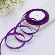 1 Cuộn Ruy Băng Satin Rộng 0,6cm/4cm Dùng Làm Nơ, Trang Trí Bánh, Gói Quà, - Màu tím - Xem 6