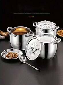 4-Piece Thickened Stainless Steel Mesh Oil Container, Large-Capacity Double-Handle Oil Can, Separated Design, Suitable For Home And Restaurant Use, High Temperature Resistant And Durable, 4/3 Liters / 17.02 Cm - Multicolor - View 5