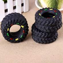 Pet Chew Leakage Food Toy, Pet Toy, Rubber Dog Toy Tire Shaped, Squeaky Stress Relief Teeth Grinding Toy - Black - View 8