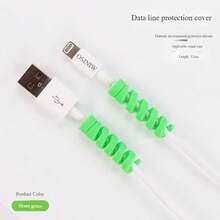 2pcs Spiral Data Cable Protective Case Silicone, Suitable For Original Charging Cables Of Apple And Android Phones, Preventing Breakage.