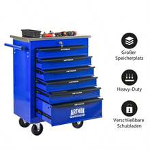 Double Door Clapboardl Multifunctional Tool Trolley - Black & Red (BLAK&RED) - Multicolor 8 - View 6