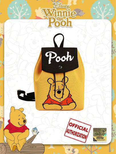 Disney [] IP Cartoon Bear Cute Mini Backpack, Adjustable Shoulder Strap, Drawstring Design Bucket Shoulder Bag, Suitable For Vacation, Travel, Shopping, Party, Ideal Gift For Friends