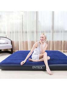 One Set Of Portable Extra-Thick Inflatable Air Mattress - Waterproof Camping Mattress With Manual Air Pump, Foldable And Expandable, Made Of Thickened PVC Material That Is Waterproof, Moisture-Proof, And Wear-Resistant. Skin-Friendly, Soft, Comfortable, And With Strong Load-Bearing Capacity. - Multicolor - View 6