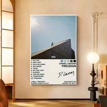 Framed 1pc Daniel Caesar "Freudian" Album Lyrics Canvas Wall Art Poster - Framed Wrapped Canvas With Hook, Modern Minimalist Bedroom Decor, Affordable Gift For Music Fans & Psychology Enthusiasts, Flat - Đóng khung - Xem 5
