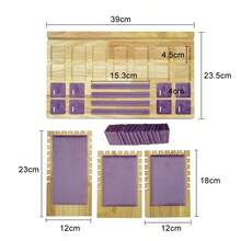 Bamboo And Wood Jewelry Display Stand Velvet PU Leather Ring Stud Necklace Pendant Bracelet Storage And Display Stand - Bamboo and Wood Set - View 9