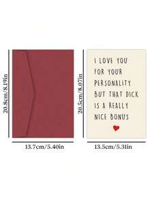1pc Special Anniversary Card, Funny Rude Dirty Birthday Valentine's Card For Husband Boyfriend Him Fiance Men Back To School - 單件 - 查看 2