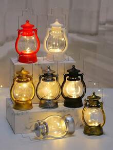 مصباح ليد ميني رجعي، شمعة إلكترونية فرنسية جديدة للأعياد، مصباح يدوي على شكل مصباح زيت لإضاءة الأجواء الاحتفالية، إضاءة ناعمة على طاولة الجانب، بحجم راحة اليد والهاتف، هدية عيد ميلاد مميزة للأصدقاء