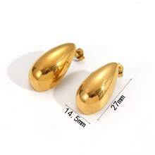 2 件套镂空水滴耳环，不锈钢耳环，18k 金几何耳钉