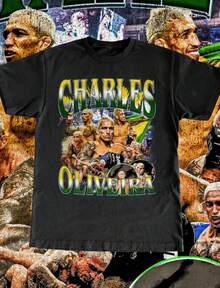 Charles Oliveira High Quality T Shirt UFC Fan Do Bronxs Custom Vintage Design - 黑色 - 查看 1