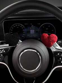 Plush Love Shield Decorative Steering Wheel Gear Handle Central Control Screen Wiper Turn Light Car Interior Decoration Ornaments - Multicolor - View 7
