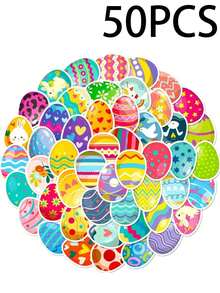 50 ملصق عيد الفصح، ديكورات عيد الفصح، قابلة للتركيب بحرية، لاصقة ذاتيًا، قابلة لإعادة الاستخدام، هدايا عيد الفصح DIY، مناسبة لديكورات العطلات وديكورات الحفلات، يمكن استخدامها على الأمتعة والأجهزة المحمولة والزجاجات المائية