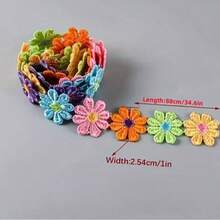 Etichetta con ricamo floreale, bordo in pizzo a forma di cuore di frutta, accessori fai-da-te per decorazioni di abbigliamento e cappelli per bambini, con toppe ricamate a giorno - cielo blu - Visualizzare 9