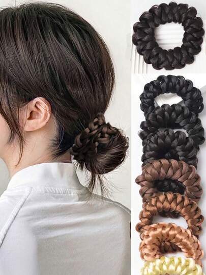 Dây buộc tóc giả bện thủ công co giãn cao, dây buộc tóc búi, phụ kiện tóc đuôi ngựa, dây chun buộc tóc, dây thun buộc tóc, dây chun buộc tóc.
