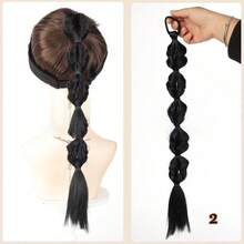 Synthetic Long Twist Braid Ponytail Extensions With Rubber Band 20 Inch Boxing Braided Hair Extensions For Women Daily Use - Multicolor - View 13