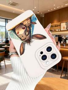 1 pieza Funda de teléfono con diseño de burro adulto y cría bajo una manta a rayas, estilo tierno y emotivo, ideal para amantes de los animales y la temática familiar, protección elevada para lente con diseño de ojo de cámara, resistente a golpes, compatible con iPhone 17 Pro Max/16/15/14/13/12/11/Plus/Pro/Pro Max, compatible con Galaxy A34/A35/A54/A55, Galaxy S20/S21/S22/S23/S24/S25 Ultra/Plus, compatible con Galaxy/Redmi/Honor/OPPO/ViVo - Blanco - Ver 3