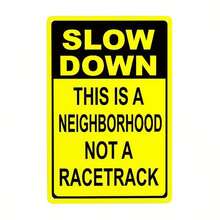 Biển báo giao thông chậm lại vui nhộn Biển báo kim loại thiếc an toàn - Nhiều màu - Xem 4