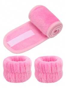 3pcs/Set Headband & Wristbands, Suitable For Face Washing, Cleansing, Makeup Application, Makeup Removal, Travel, Fits All Skin Types - Multicolor - View 22