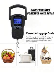 ميزان حقائب سفر 50 كجم، ميزان معلق محمول عالي الدقة، شاشة LCD رقمية عالية الوضوح، تبديل وحدات متعددة، مناسب لموازين البريد، الموازين المعلقة الصناعية، الموازين الإلكترونية، موازين الصيد، الموازين الإلكترونية المحمولة، تعمل بالبطارية (البطاريات غير مشمولة) - متعدد الألوان - مشاهدة 6